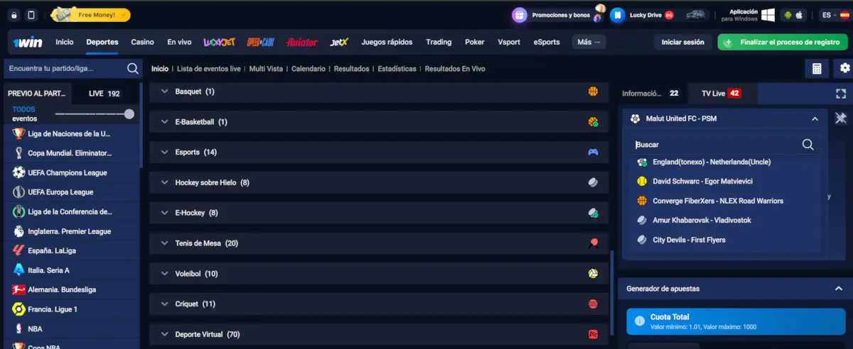 1win Bet registro