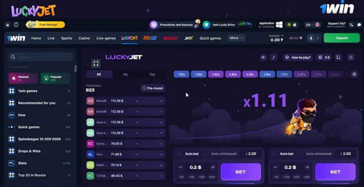 1Win Lucky Jet